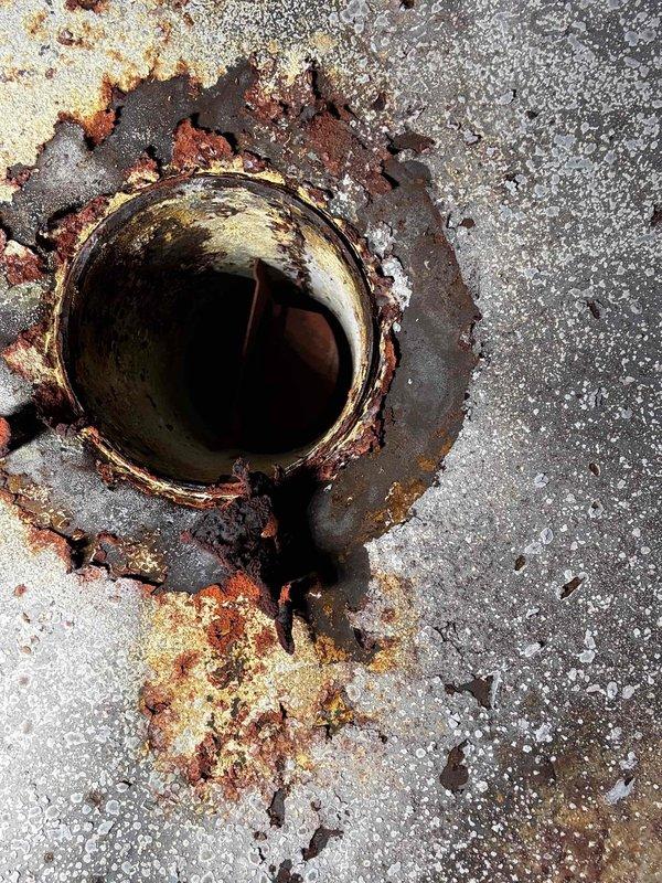 Completed annual maintenance service on two Carrier furnaces and one Bradford White boiler per CCC Quality Plan agreement. Installed two 16x25x4 air filters and new water panels on all units. Replaced deteriorated vinyl drain tubing on all equipment to address significant corrosion observed in drainage components.