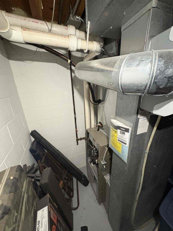 Responded to no heat call for 18-year-old furnace blowing cold air. Diagnostic inspection revealed failed heat exchanger. Customer was provided replacement options for new furnace system due to age of equipment and safety concerns.