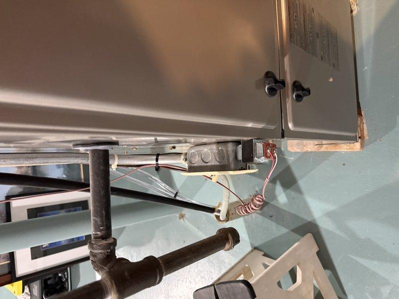 Successfully completed installation of a new Aprilaire 700 humidifier system, replacing the existing unit. Installed all necessary plumbing connections, mounted the control unit securely, and verified proper electrical connections to ensure optimal indoor air quality performance.