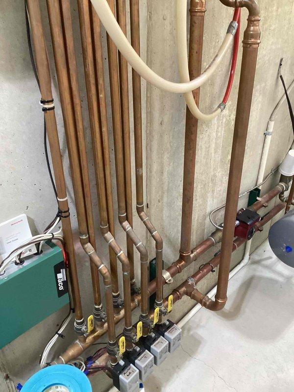 Performed annual maintenance on Laars boiler system with multiple zone valves. Identified dirty heat exchanger with significant mineral buildup requiring attention. Completed basic tune-up service but recommended deep cleaning to restore optimal system performance and efficiency.
