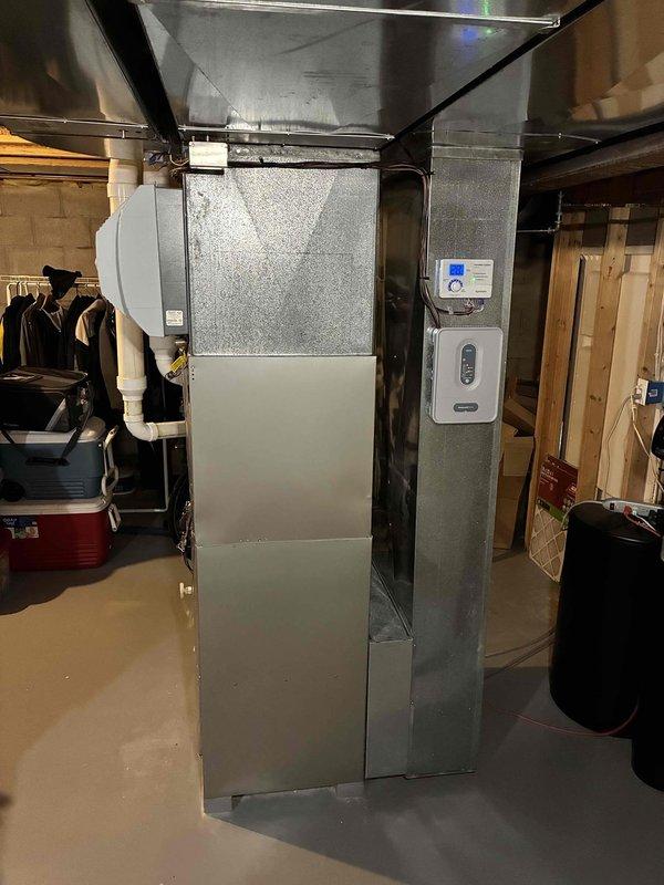 Replaced failing Honeywell zone panel with new HZ322 model, including installation of new transformer on the return air drop. Additionally, replaced M60 control on April Aire system, completing full zoning system upgrade. All connections properly terminated with organized wiring to ensure optimal zone control functionality.