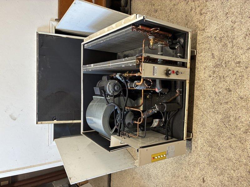 Successfully completed warranty service on pool room dehumidifier by replacing faulty compressor and leaking relief valve. System was properly recharged after component installation and comprehensive testing confirmed proper operation of all systems.