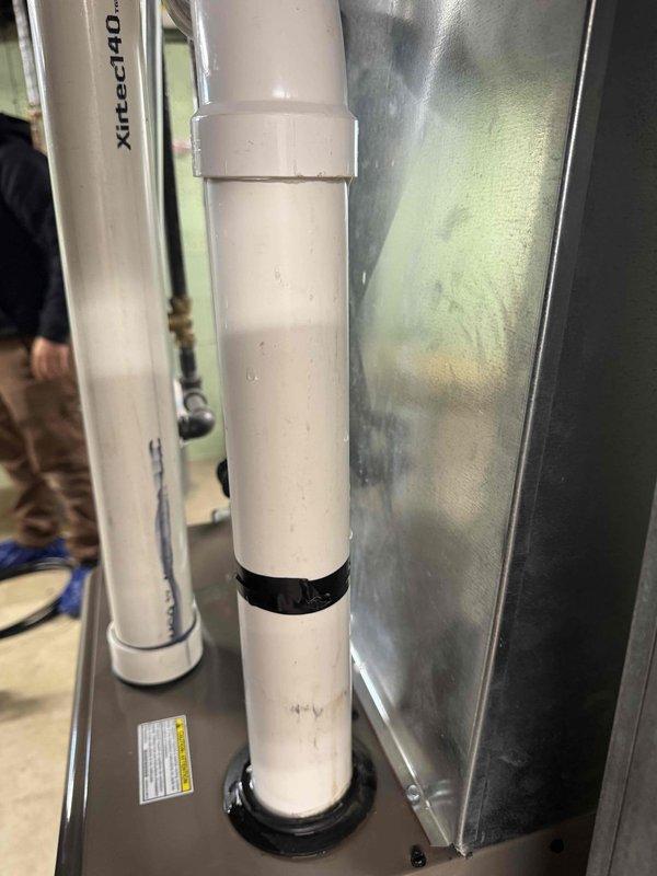 Performed comprehensive furnace tune-up on 2014 model, including inspection of heat exchanger, flame sensor, igniter, motors, burners, venting, safety limit, and gas operation. Cleaned blower compartment, drain trap, and drains. System testing showed proper operation with appropriate readings (gas pressure 1.7/3.4, heat rise 42°, CO 16).