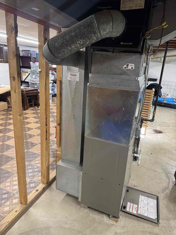 Performed comprehensive furnace tune-up on 2014 model, including inspection of heat exchanger, flame sensor, igniter, motors, burners, venting, safety limit, and gas operation. Cleaned blower compartment, drain trap, and drains. System testing showed proper operation with appropriate readings (gas pressure 1.7/3.4, heat rise 42°, CO 16).