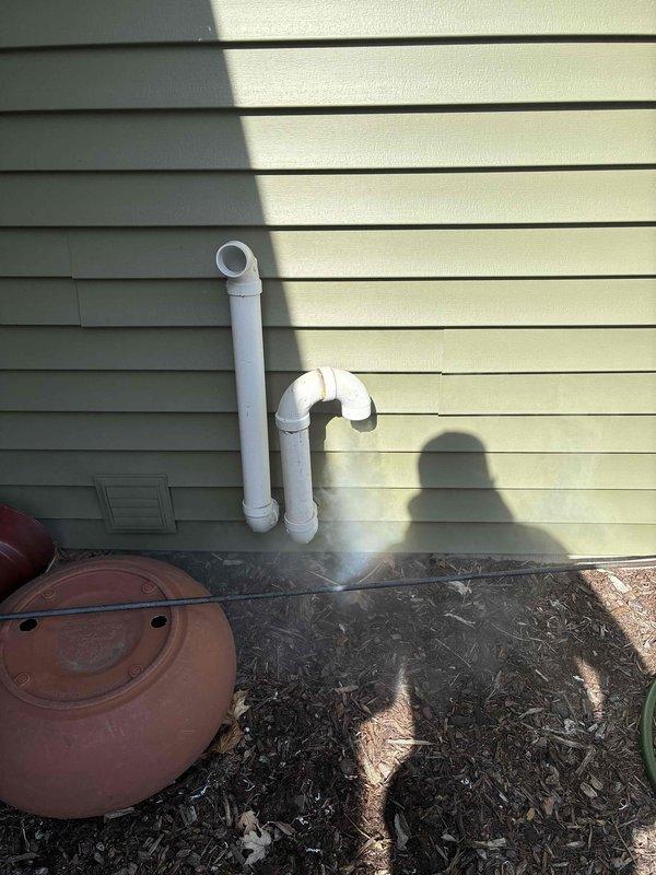 Responded to service call for furnace requiring frequent resetting. Inspected the PVC venting system in the utility space and verified proper termination of exterior vent pipes. Reset furnace and confirmed proper operation.