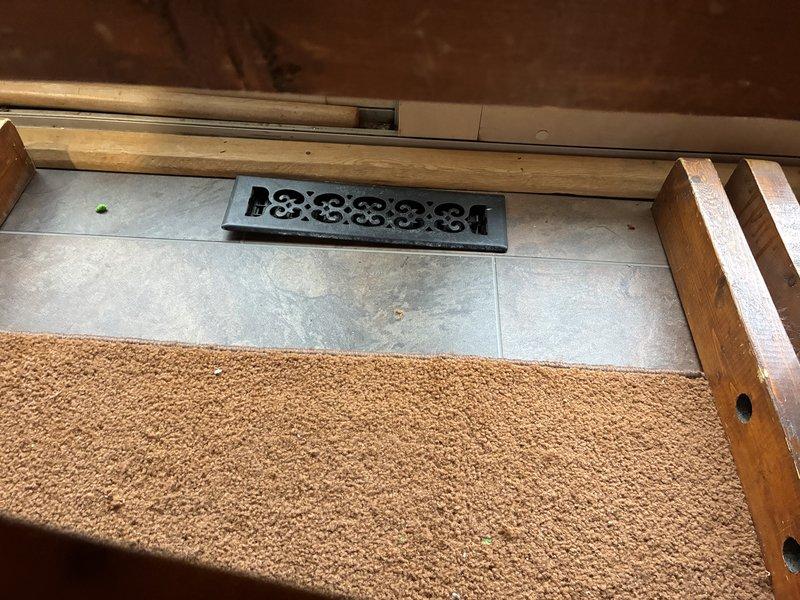 Performed furnace tune-up maintenance and detected critical carbon monoxide levels (221 ppm) indicating a failing heat exchanger. Documented floor register condition for future replacement quote after customer's planned carpet installation; recommended professional duct cleaning due to possible contamination.