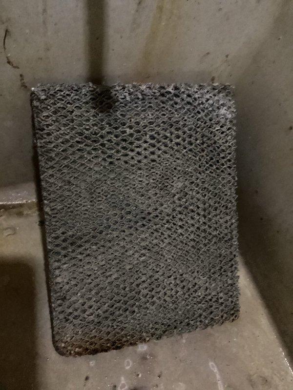 Performed scheduled maintenance on dual furnace system under CCC Quality Plan - Annual agreement. Inspected heavily soiled filters (2-16x25x4) and replaced them as part of preventative maintenance protocol. System inspection revealed no operational issues requiring additional service.