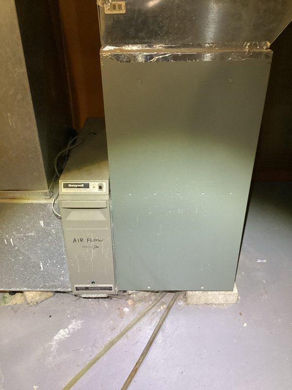 Performed annual maintenance service on furnace under CCC Quality Plan agreement. Conducted regular cleaning and inspection of system including air flow verification. Unit in basement utility room appears to be functioning properly with no issues identified.