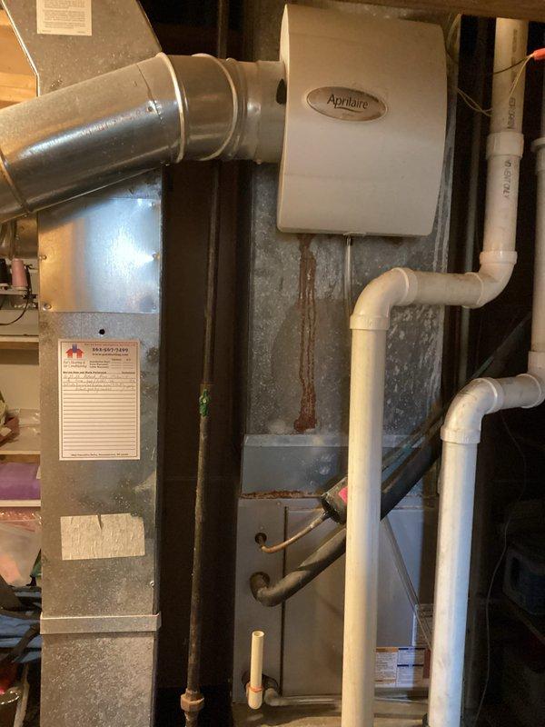 Responded to no heat call and diagnosed faulty thermostat preventing furnace operation. Replaced defective thermostat with new unit and restored heating system functionality. Upon successful repair, completed prepaid maintenance tune-up including inspection of burner assembly, blower motor, electrical connections, gas supply lines, and venting system. Verified proper ignition sequence with blue flame pattern across all burners and confirmed all mechanical and electrical components operating within manufacturer specifications.