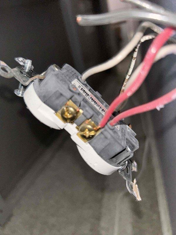 Responded to a no-power condition in the master bedroom where the circuit breaker was not tripped and multiple breaker resets had failed to restore power. Upon investigation, discovered broken wire connections at an outlet receptacle. Reconnected the detached wires to the proper terminals, secured all connections, and verified full power restoration to the affected bedroom circuit.