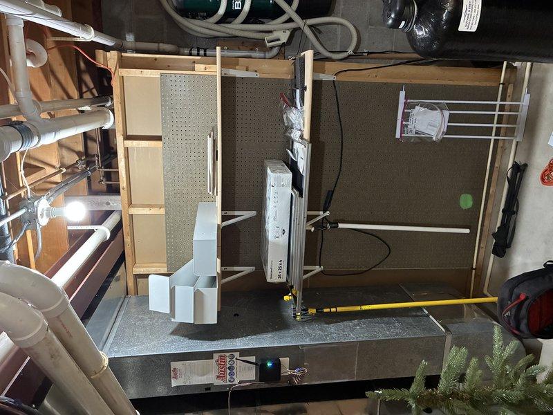 Performed descaling flush on tankless water heater due to heavy mineral scaling buildup. System had existing isolation valves and flush ports, allowing for efficient descaling fluid circulation through the heat exchanger. Gathered measurements and equipment specifications for potential whole home humidifier installation to provide quote information to office.