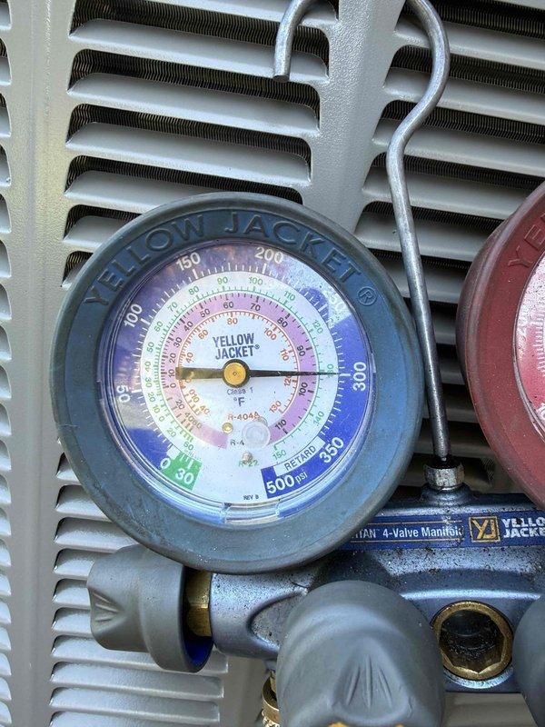 Completed installation of EL15KC1 2.5 ton air conditioning system with new evaporator coil. Ran new refrigerant line set from outdoor condensing unit to indoor coil, set and leveled outdoor unit, made all electrical connections, and performed system startup with pressure and temperature testing to verify proper operation. All installation work finalized and system left in full working order.