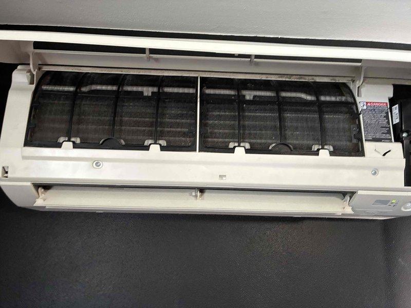 Responded to no cooling complaint on mini split system displaying U0 safety mode error code. Upon inspection, diagnosed system as low on refrigerant charge. Added refrigerant to manufacturer specifications and restored proper cooling operation. Observed dust accumulation on air filters during interior unit inspection. Discussed maintenance options with customer to prevent future issues and optimize system performance.