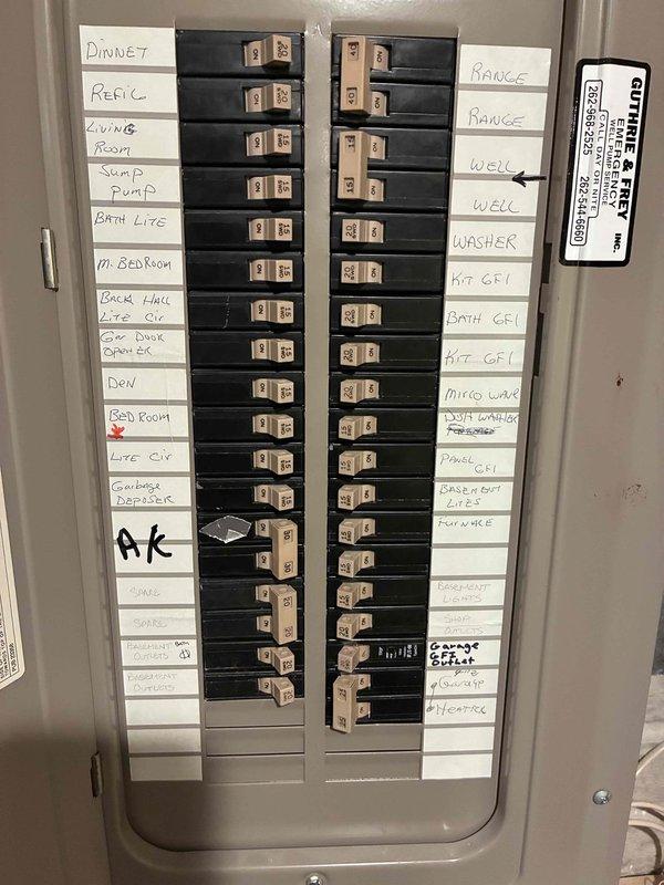 Responded to callback on recent S40 installation where customer reported unit running abnormally and feeling cold. Inspected system operation and electrical connections at main panel. Successfully replaced AC circuit breaker as requested and documented panel configuration with labeled circuits including AC, appliances, and room designations. Notified appropriate personnel of breaker replacement completion.