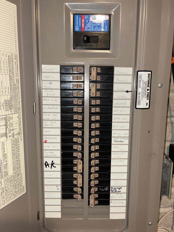 Responded to callback on recent S40 installation where customer reported unit running abnormally and feeling cold. Inspected system operation and electrical connections at main panel. Successfully replaced AC circuit breaker as requested and documented panel configuration with labeled circuits including AC, appliances, and room designations. Notified appropriate personnel of breaker replacement completion.