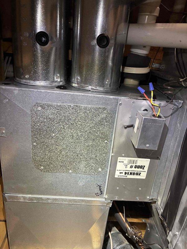 Responded to service call for malfunctioning thermostat with erratic programming behavior. Evaluated existing Honeywell digital thermostat and determined unit was experiencing control issues. Replaced faulty thermostat with new T6 model to restore proper system operation and programming functionality.