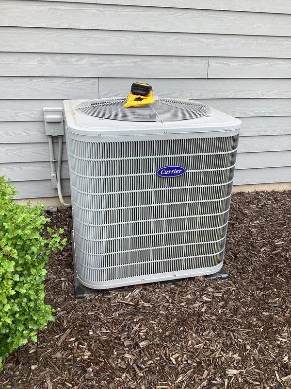 Completed annual air conditioning maintenance under CCC Quality Plan agreement. Performed comprehensive clean and check procedure on Carrier AC system including indoor air handler and outdoor condenser unit. Inspected all components, cleaned condenser coils, verified proper operation of both units. Installed 20x25x4 air filter. All equipment operating within normal parameters with no deficiencies noted at time of service.