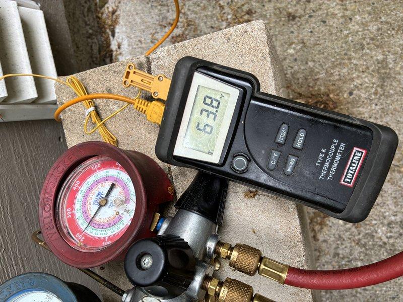 Completed annual air conditioner tune-up and maintenance on two units. Performed comprehensive system diagnostics including refrigerant pressure testing, temperature measurements, and operational checks. Reset humidifiers that were previously displaying error codes. All systems tested within normal operating parameters with no issues identified at this time.