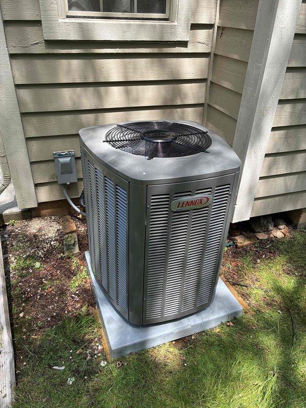 Completed annual air conditioning maintenance under prepaid quality plan on Lennox condensing unit and Carrier furnace system. Performed comprehensive AC tune-up including system inspection, performance verification, and replacement of 16x25x4 air filter. All components inspected and found operating within normal parameters. Unit exterior, electrical connections, refrigerant lines, and ductwork connections verified in good condition with no issues identified. System tested and confirmed functioning properly.