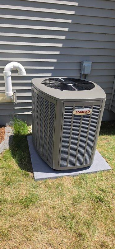 Completed full HVAC system installation including a Lennox EL297V 70,000 BTU furnace, Lennox EL15KC1 3-ton air conditioning unit, and 36B-71 evaporator coil. System was installed per manufacturer specifications with all electrical connections completed at the main panel, outdoor condenser unit properly positioned on concrete pad with adequate clearance, and condensate drain lines installed. All equipment tested and confirmed operational upon completion.