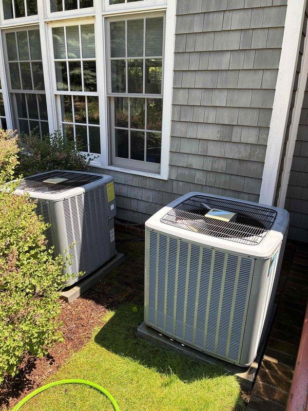 Completed annual preventive maintenance tune-ups on three residential air conditioning systems at a condominium property, including units #201 and two #35 units. Performed comprehensive system inspections, replaced air filters on all three units, and verified proper operation of all equipment. All systems are functioning within normal parameters with no issues identified.