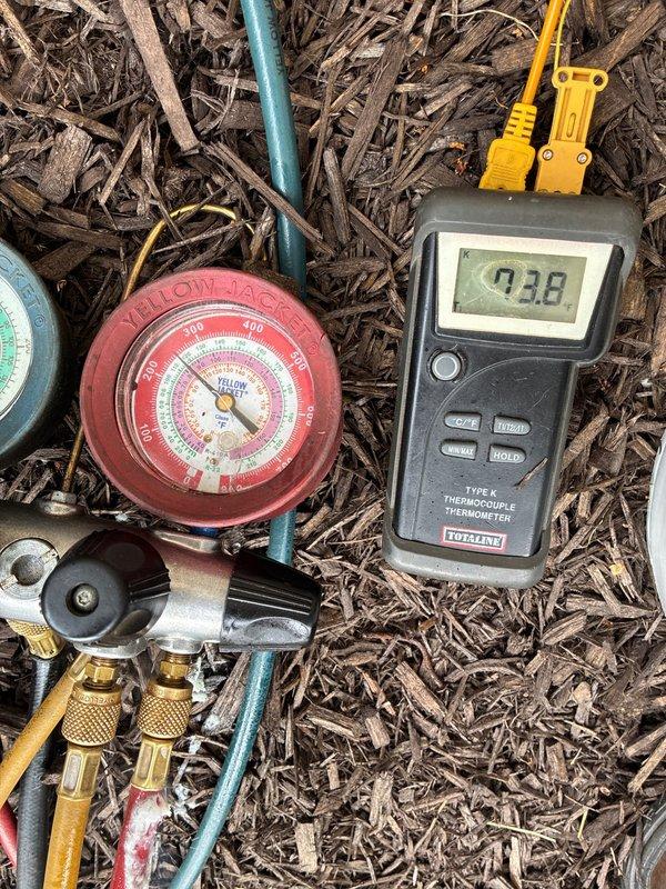 Completed monthly preventive maintenance on air conditioning system under prepaid service agreement. Performed comprehensive tune-up including system diagnostics with calibrated testing equipment. Measured refrigerant pressures and temperatures using manifold gauges and digital thermometer, confirming all readings within normal operating parameters. Documented equipment information and system performance data on unit. Replaced 20x25x4 air filter as part of routine maintenance protocol. All components operating normally with no deficiencies noted. Advised continued filter replacement schedule and regular maintenance to ensure optimal system performance.