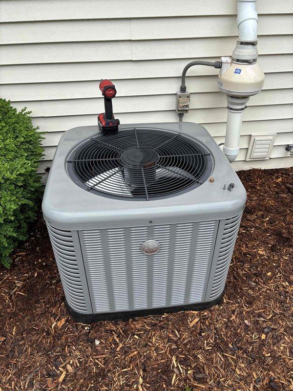 Responded to no cooling call on aging outdoor condensing unit. Upon arrival, performed diagnostic evaluation and identified failed capacitor as root cause of system failure. Removed defective capacitor and installed replacement component. Verified proper electrical connections and tested unit operation. System restored to full functionality with normal cooling capacity. Inspected condenser coil fins and confirmed adequate airflow through heat exchanger. Unit operating within normal parameters at time of departure.