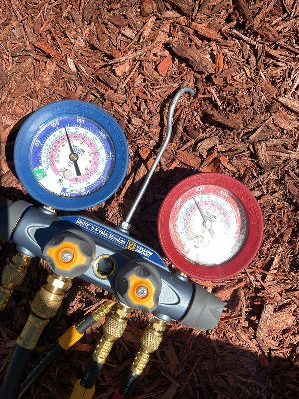 Completed comprehensive air conditioning tune-up and preventative maintenance service for new customer. Performed system diagnostics using manifold gauge set to verify refrigerant pressures and charge levels, inspected indoor furnace unit and associated components, and confirmed all systems are operating within manufacturer specifications. Unit has been prepared and is ready for the upcoming cooling season.