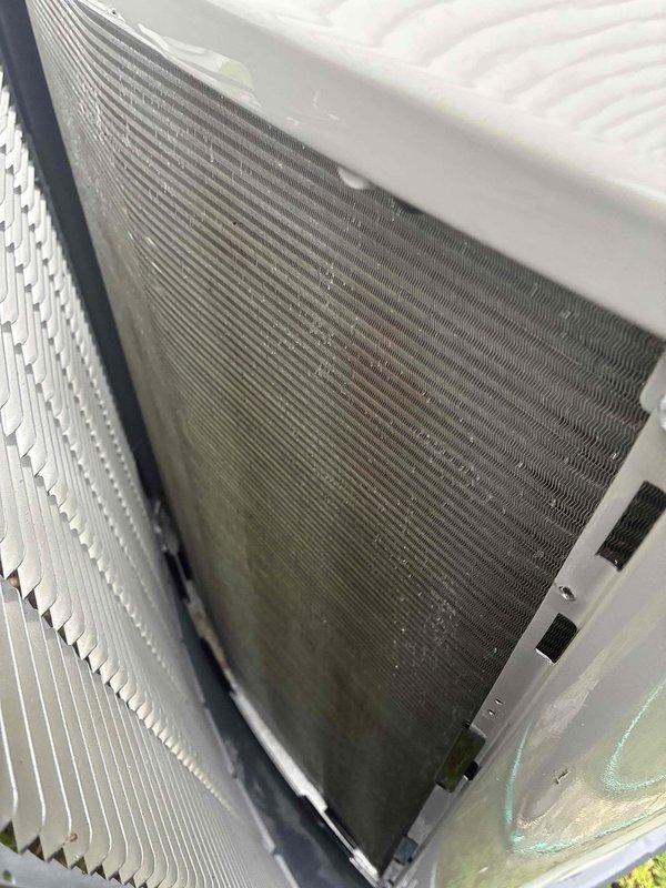 Completed annual AC tune-up and maintenance under CCC Quality Plan agreement. Performed comprehensive system inspection, replaced 16x25x4 air filter showing significant dust and debris accumulation, and washed outdoor condenser unit. Unit operating within normal parameters with no deficiencies noted.