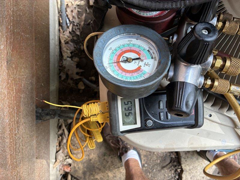 Responded to service call for two HVAC systems requiring inspection and repair. Diagnosed and replaced failed dual capacitor on pool house air conditioning unit, restoring cooling functionality. Identified gas supply issue on pool house furnace requiring licensed plumber for proper gas line connection. Performed system diagnostics and pressure testing to verify AC unit operational status after capacitor replacement.