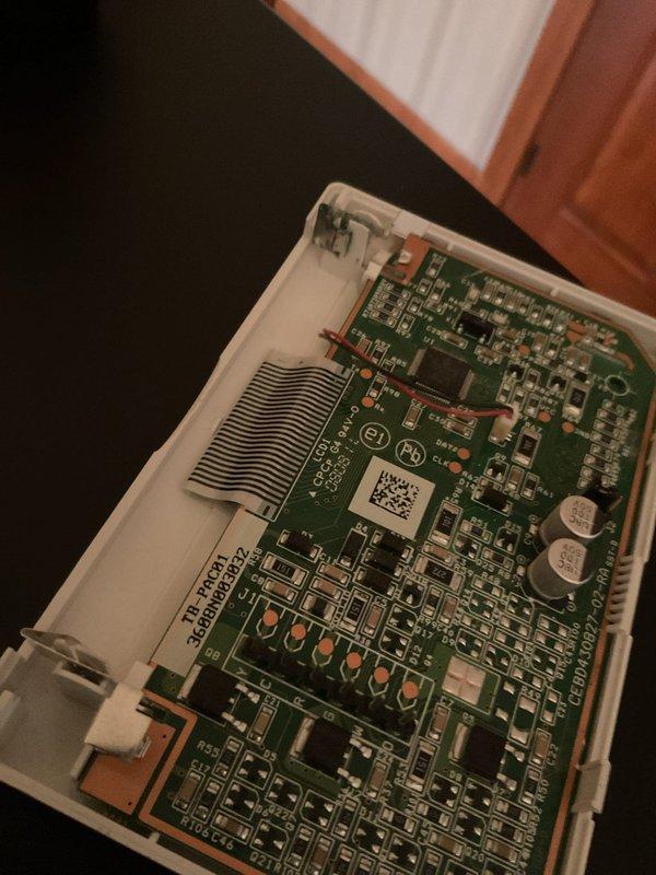 Responded to upstairs thermostat malfunction while downstairs unit operated normally. Upon inspection, identified faulty battery contacts preventing proper thermostat operation. Replaced existing Carrier programmable thermostat with new unit to restore system functionality and ensure reliable temperature control.