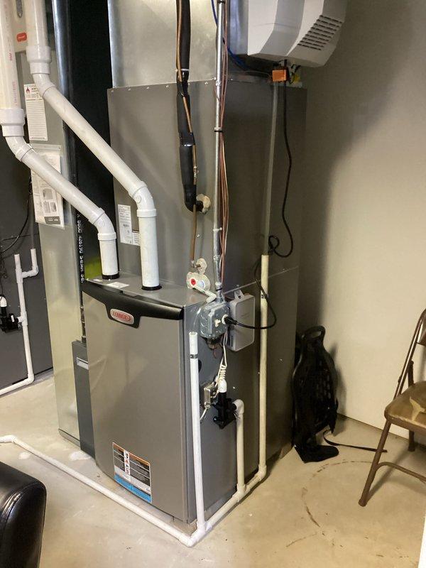 Performed a full boiler deep clean, removing the exhaust assembly, gas valve, and gas piping to brush and flush the heat exchanger. Installed a new igniter, flame sensor, and all new gaskets, then reassembled and performed a combustion analysis, adjusting the burners to restore full system capacity and efficiency. Also completed cleaning and inspection of two furnaces and verified the energy recovery ventilator and both humidifiers are operating as intended.