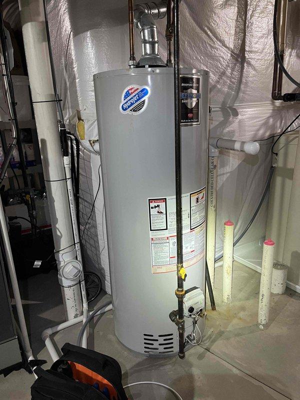 Completed scheduled BFMA Tune Up on a 2+ year old furnace and humidifier system. Performed carbon monoxide safety check using General DCO1001 detector, confirming 0 ppm readings throughout the system. Inspected Bradford White water heater, verifying proper venting connections and operational status as part of the comprehensive maintenance service.