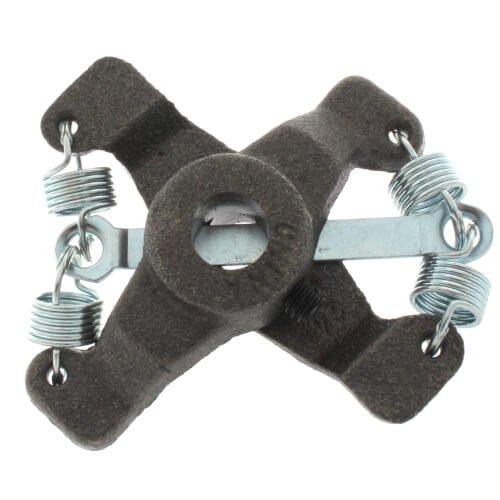 Successfully replaced a damaged coupler in the circulation pump of a Weil McLain commercial boiler system. Retrieved replacement parts from supplier and installed new X-shaped coupling with tension springs, restoring proper functionality to the boiler circulation system.