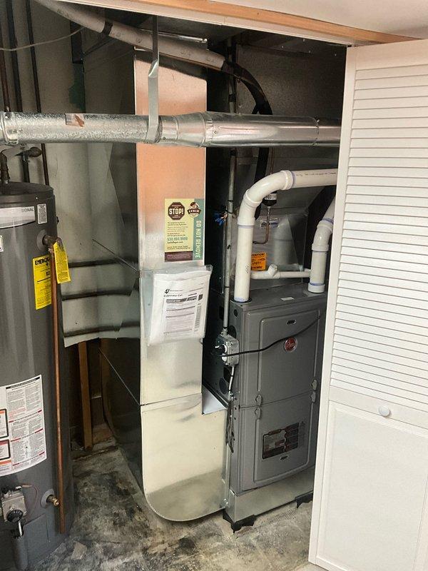 Conducted assessment for humidifier installation on recently installed furnace system. Evaluated existing plumbing connections and water supply lines to determine optimal humidifier placement. Inspected current HVAC configuration including ductwork, furnace unit, and available mounting space for compatibility with recommended humidifier model.