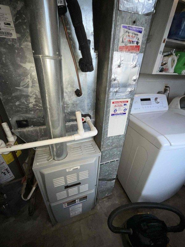 Performed standard BFMA tune-up on 13+ year old furnace system, including inspection of ductwork connections and ventilation components. Noted moderate dust accumulation on air filter requiring replacement, and completed comprehensive system evaluation to ensure proper functionality heading into the heating season.