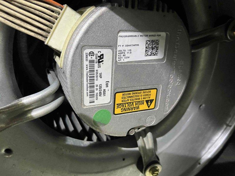 Responded to no-heat call after customer experienced multiple power surges. Inspected HVAC system and found programmable motor with 115V rating required reset following electrical disturbance. Restored proper system operation and verified heating function.