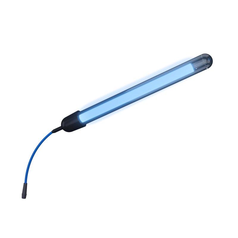 Replaced faulty Air Scrubber UV bulb with new component under manufacturer's warranty. Verified proper installation and operation of the replacement bulb using inspection light. Unit now functioning according to specifications.