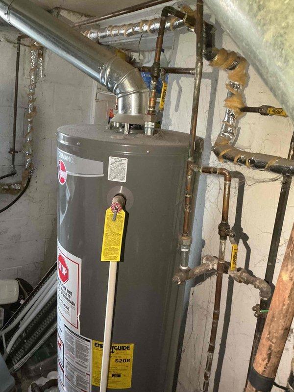 Performed comprehensive BFMA tune-up on 5-year-old furnace system, including inspection of all components and operational testing with diagnostic equipment. Noted requirement for special order 113 filter (to be picked up at headquarters) and documented current condition of water heater installation with proper venting and insulated piping. System is functioning within normal parameters after service.