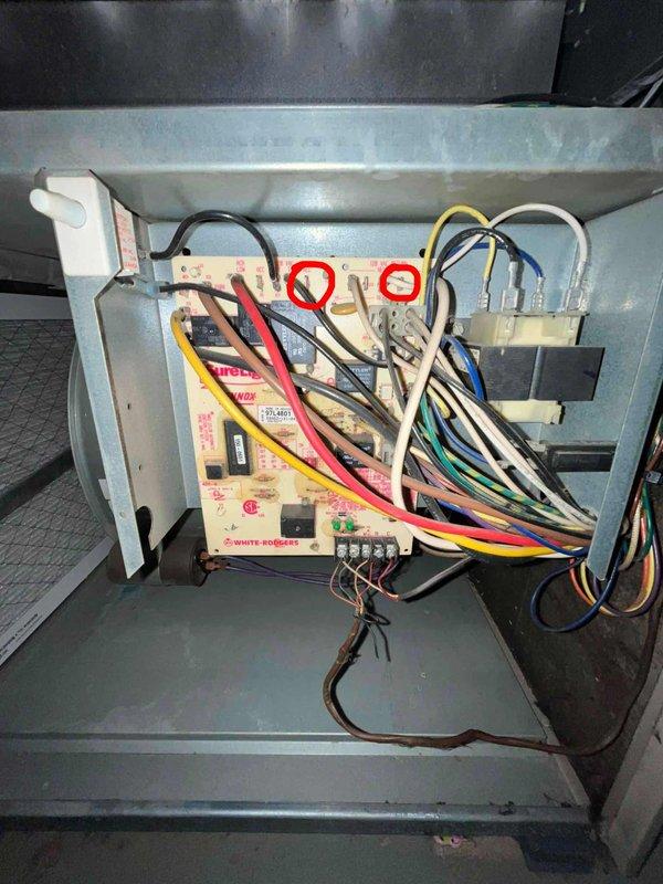 Conducted site assessment for humidifier replacement at client's residence. Inspected existing HVAC system including furnace/air handler unit and associated control wiring. Documented current installation configuration and control board connections for proper replacement specification.