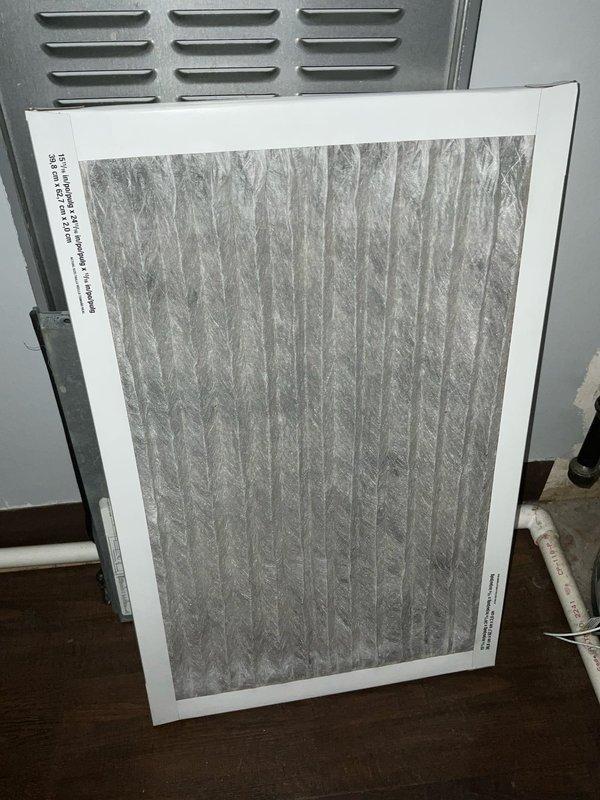 Performed scheduled BFMA tune-up on 11+ year-old furnace and humidifier system. Inspected equipment components including ductwork, copper lines, and PVC venting. Replaced air filter with new pleated media filter to ensure optimal airflow and system efficiency.