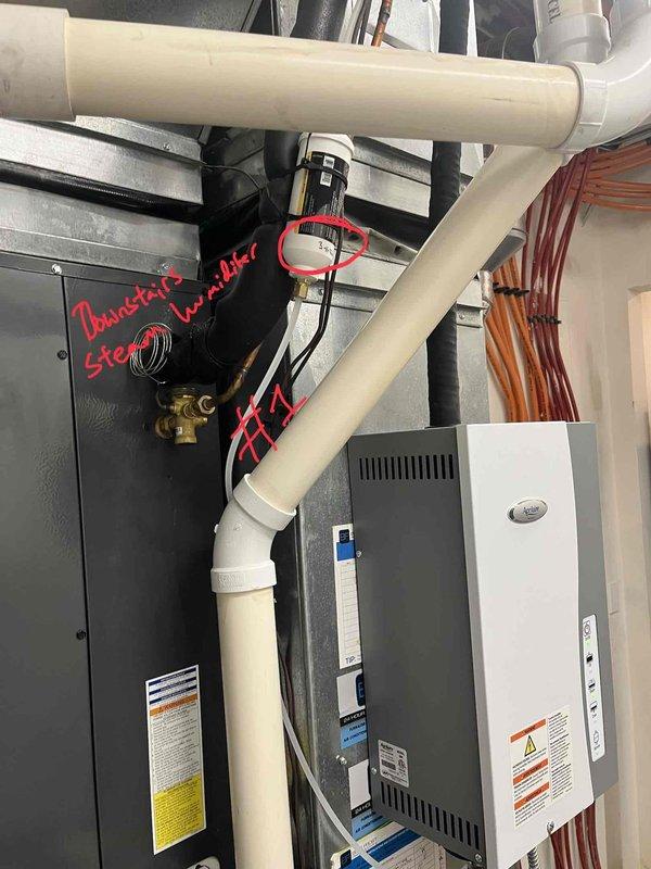 Responded to client inquiry regarding recent service visit. Confirmed through photo documentation that the service included inspection and maintenance of the HVAC system, specifically focusing on a steam humidifier component (labeled as #3 in photos). Client was emailed the requested before/after filter replacement images as requested.