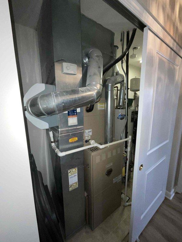 # Service Report: Residential No Heat Call

Responded to no heat call where homeowner returned from vacation to find furnace running but producing no heat, with blinking red fault indicator light. Upon arrival, confirmed thermostat set to 71°F while indoor temperature had dropped to 68°F. Performed diagnostic inspection of gas furnace system and identified failed relay component on control board as root cause of heating system malfunction. Replaced defective relay, restored power to system, and verified proper ignition sequence and burner operation. Cycled system through multiple heating cycles to confirm reliable operation and proper temperature rise across heat exchanger. Cleared fault codes and confirmed red indicator light no longer flashing. Left system operating normally with heat output restored to occupied space.