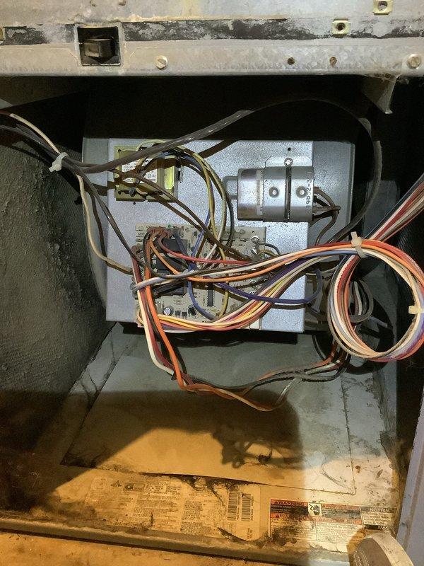 Responded to service call for intermittent blower motor noise and humidifier evaluation. Performed comprehensive system inspection including visual assessment of furnace components, electrical connections, and control systems. Inspected blower motor assembly for signs of bearing wear, mounting issues, or debris causing operational noise. Evaluated humidifier unit for proper function, water supply, and potential replacement requirements. Documented electrical panel configuration and furnace circuit connections. Reviewed system wiring and control box assembly for any loose connections or potential issues contributing to noise concerns. Provided homeowner with assessment findings and replacement options for humidifier system as requested.