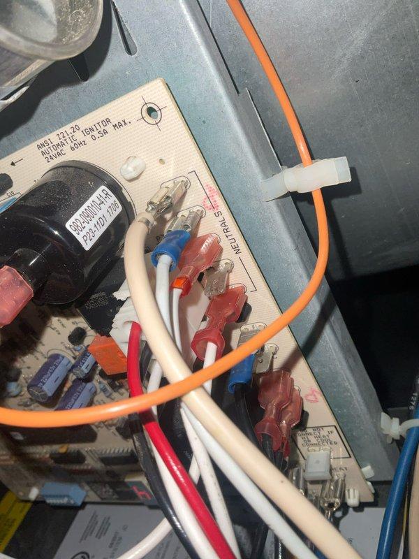 Responded to a no-heat callback after previous gas valve replacement. Upon arrival, indoor temperature had dropped to 55 degrees with furnace not operating. Accessed furnace cabinet and control panel to diagnose recurring failure. Inspected internal components including blower motor assembly, ignition control board, electrical connections, and gas valve installation from prior service visit. Documented furnace condition and control circuitry for further troubleshooting and repair.