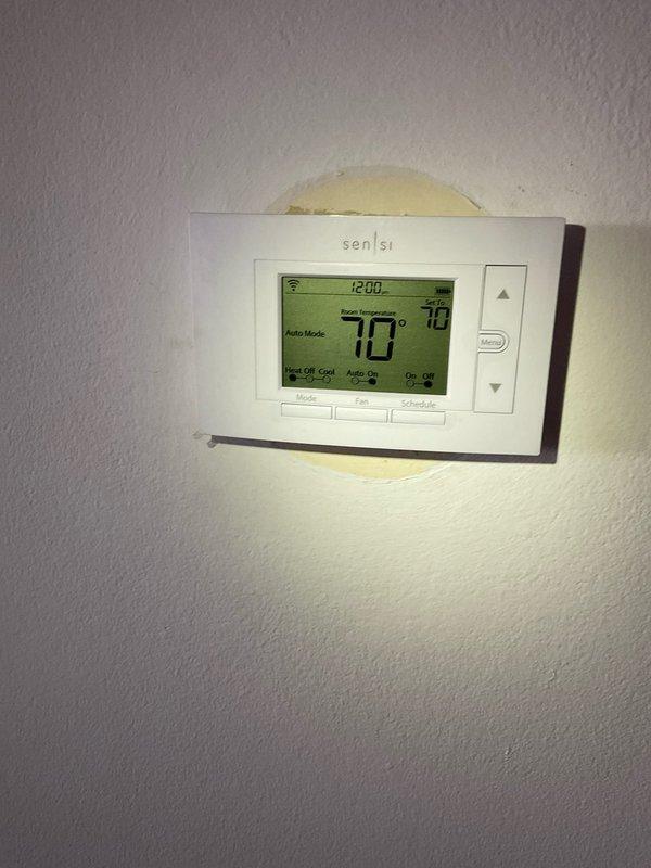 Responded to no heat call at residential property. Upon arrival, accessed air handler unit and inspected internal components including blower assembly, electrical connections, and control board. Verified thermostat was calling for heat with setpoint at 70 degrees. Performed system diagnostics, checked all electrical connections, and tested capacitor functionality. System restored to proper operation with heat confirmed at thermostat.