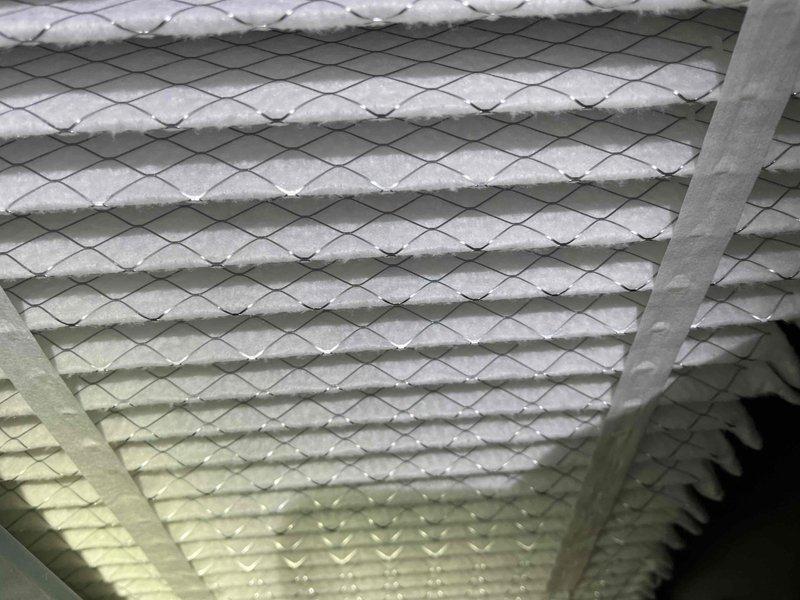 Completed comprehensive BFMA tune-up service on 8+ year old air conditioning system during afternoon appointment window. Performed thorough inspection of evaporator coil assembly, which revealed significant accumulation of dust, lint, and fibrous debris throughout the fin structure requiring attention. Inspected air filter component showing pleated media in acceptable condition with minimal contamination. Conducted standard tune-up procedures including system performance evaluation, operational testing, and documentation of equipment condition with photographic records for maintenance history.