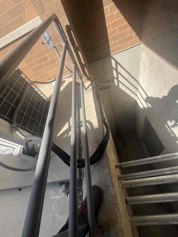 Conducted on-site assessment for commercial mini split installation at two locations. Evaluated existing outdoor HVAC area with current condensing unit and infrastructure, as well as interior ceiling space containing extensive electrical conduit, cable management systems, and network equipment to determine optimal placement and routing for new mini split systems.