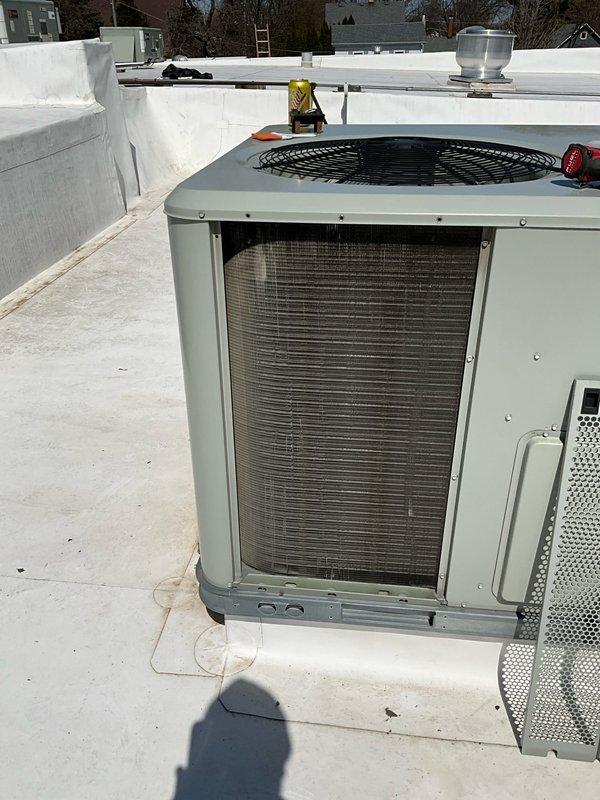 Completed comprehensive BFMA tune-up service on commercial facility including three rooftop units (RTUs), one mini-split system, and one additional AC unit. Performed filter changes on all three RTUs, conducted full system inspections, and verified operational status of all equipment. All units are approximately 10 years old and were found to be functioning properly; refrigerant lines and mechanical components inspected with no immediate concerns noted at time of service.