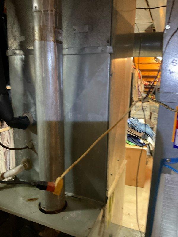 Responded to no heat call at residential property. Upon arrival, performed diagnostic inspection of gas furnace located in basement utility area. Conducted visual inspection of unit, ductwork connections, and associated components including condensate drainage system. Verified proper clearances around equipment and inspected main supply plenum and metal ductwork for integrity. Tested system operation and restored heating functionality to residence.